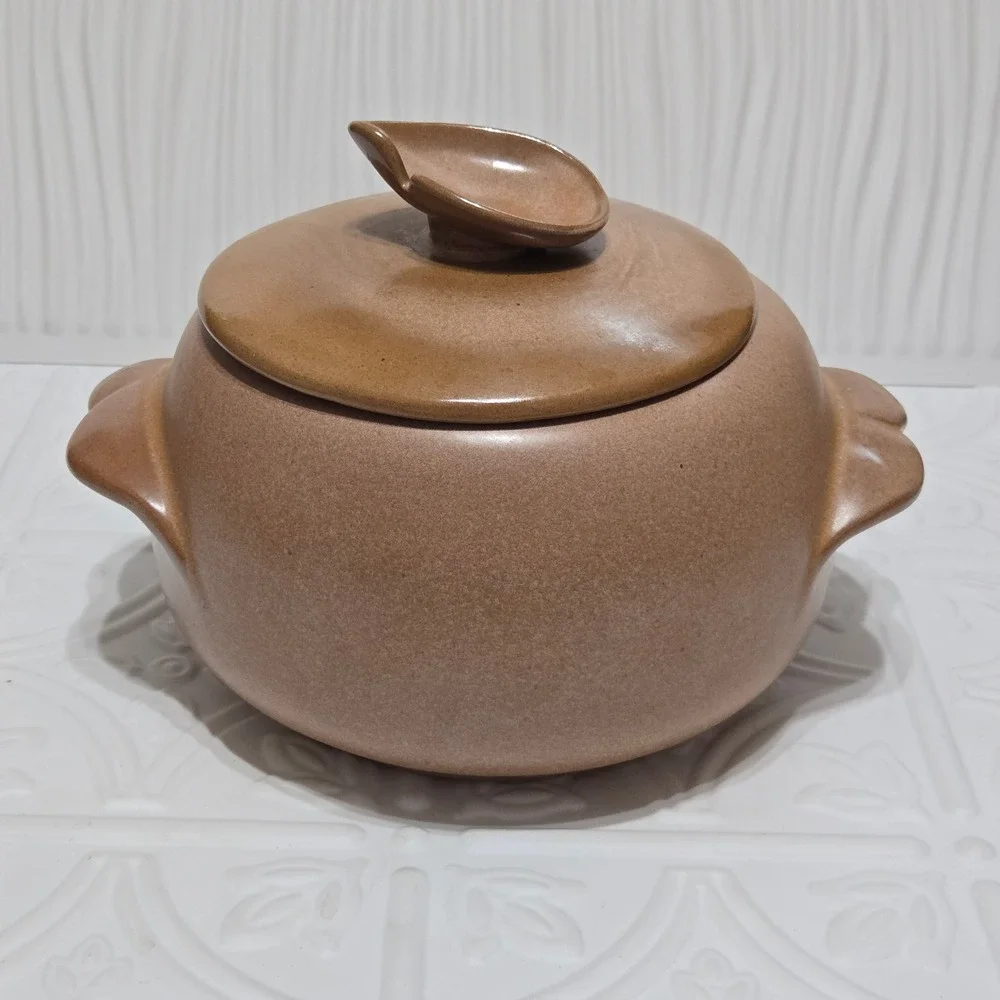 Frankoma Pottery Bean Pot Brown Tan 4V